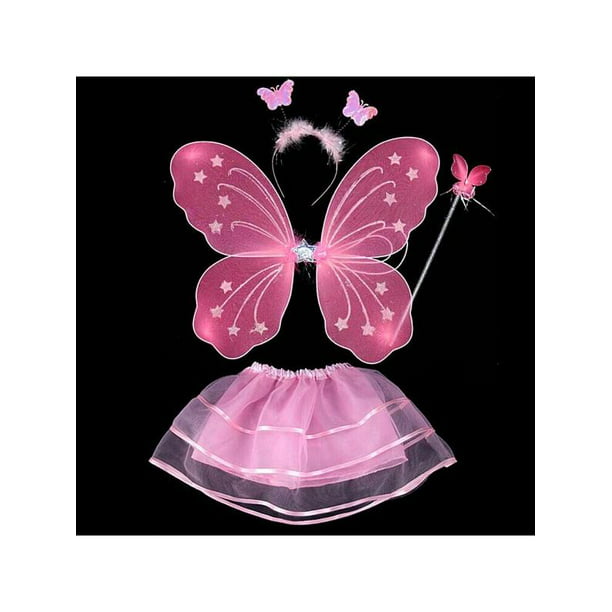 Butterfly Fairy Wings and Wand Set Baby Kid Girls Party Fancy Dress Dressing Up